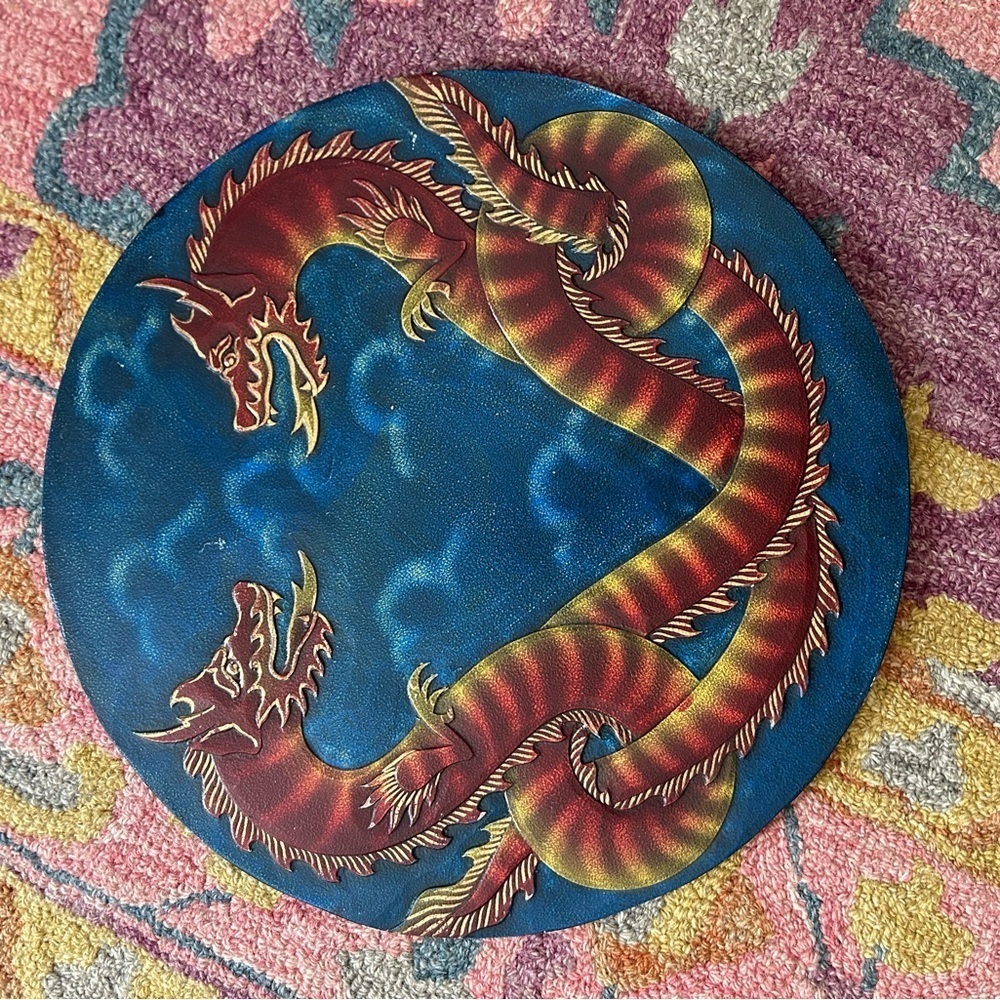 Vintage Hand Carved Double Dragon Wood Wall Plaque 15.75” Fantasy Decor - Picture 13 of 13